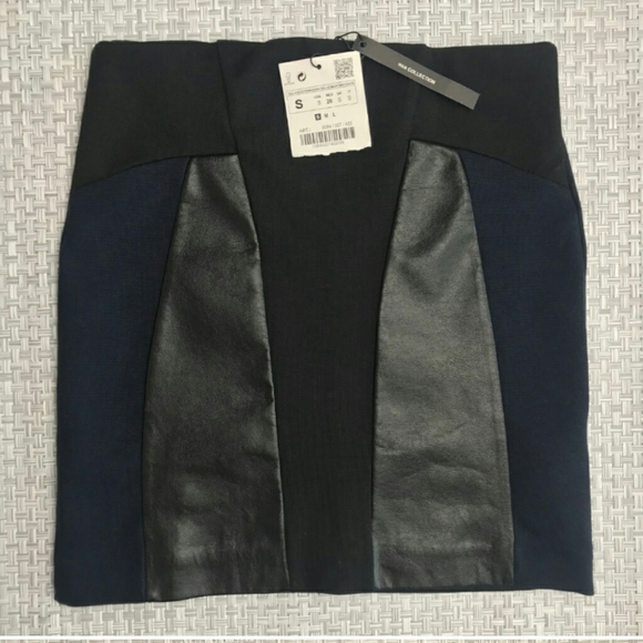 ZARA - Navy and Black Mini Skirt - Picture 3 of 9